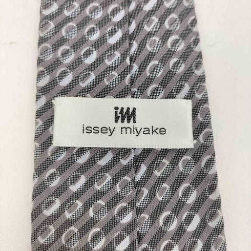 アイムイッセイミヤケ im ISSEY MIYAKE 80-90s ドット柄デザイン シルクネクタイ グレー/ホワイト メンズ