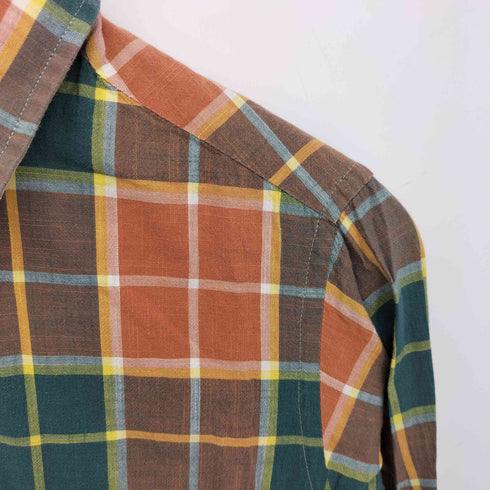 インディヴィジュアライズドシャツ individualized shirts USA製 マドラスチェック L/S コットン ロングシャツ メンズ 14-1/2