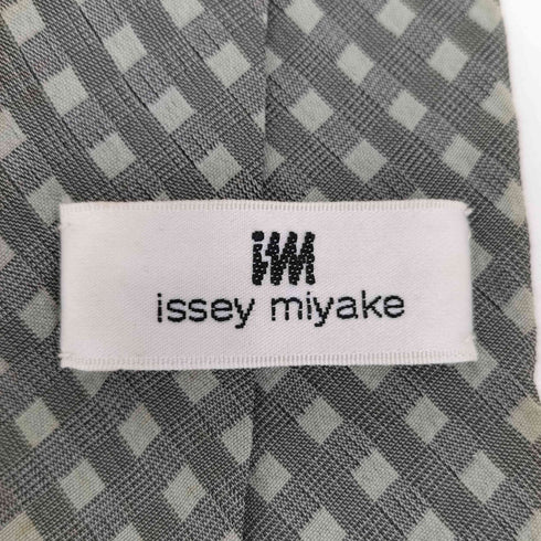 アイムイッセイミヤケ im ISSEY MIYAKE 80-90s ダイヤ柄 シルクネクタイ グレー/グレー メンズ