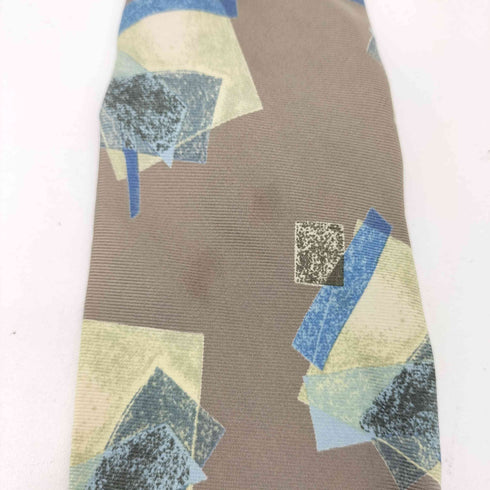 ミヤケデザインスタジオ im MIYAKE DESIGN STUDIO 80-90s グラフィックデザイン シルクネクタイ グレー/イエロー/グリーン メンズ