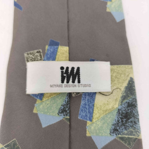 ミヤケデザインスタジオ im MIYAKE DESIGN STUDIO 80-90s グラフィックデザイン シルクネクタイ グレー/イエロー/グリーン メンズ