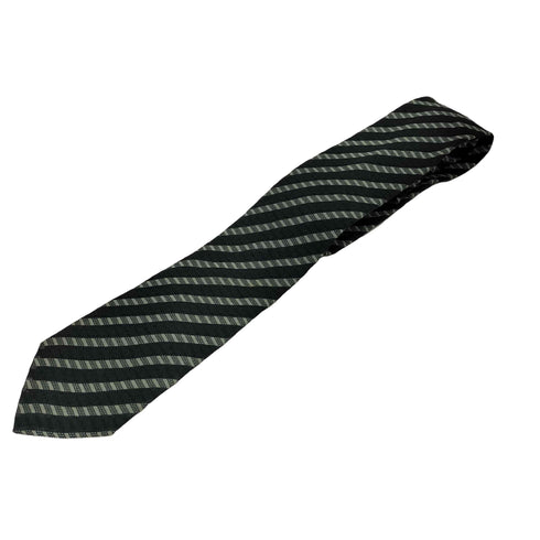 アイムイッセイミヤケ im ISSEY MIYAKE 80-90s 斜線ストライプ シルクネクタイ ブラック/グレー メンズ