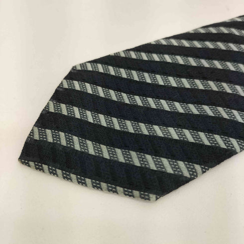 アイムイッセイミヤケ im ISSEY MIYAKE 80-90s 斜線ストライプ シルクネクタイ ブラック/グレー メンズ