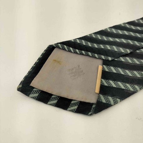 アイムイッセイミヤケ im ISSEY MIYAKE 80-90s 斜線ストライプ シルクネクタイ ブラック/グレー メンズ