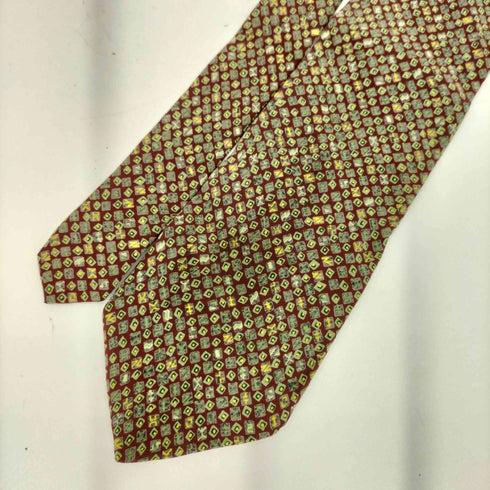 ミヤケデザインスタジオ im MIYAKE DESIGN STUDIO 80-90s 総柄デザイン シルクネクタイ レッド/グリーン/イエロー メンズ
