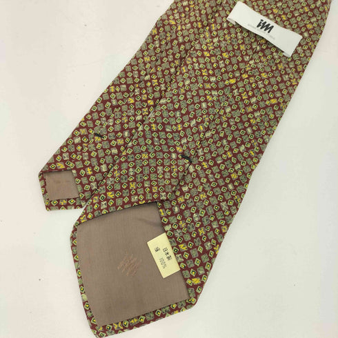 ミヤケデザインスタジオ im MIYAKE DESIGN STUDIO 80-90s 総柄デザイン シルクネクタイ レッド/グリーン/イエロー メンズ