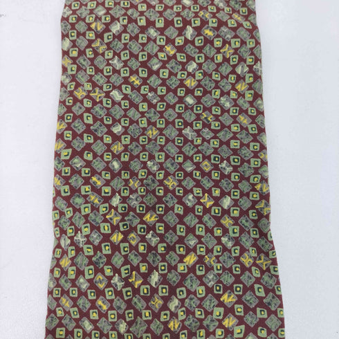 ミヤケデザインスタジオ im MIYAKE DESIGN STUDIO 80-90s 総柄デザイン シルクネクタイ レッド/グリーン/イエロー メンズ