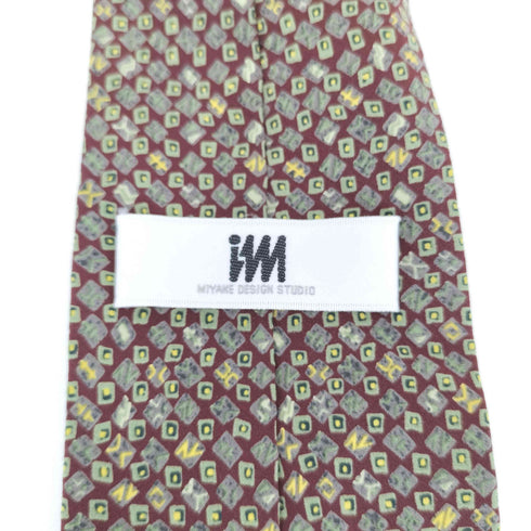 ミヤケデザインスタジオ im MIYAKE DESIGN STUDIO 80-90s 総柄デザイン シルクネクタイ レッド/グリーン/イエロー メンズ