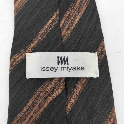 アイムイッセイミヤケ im ISSEY MIYAKE 80-90s 斜線ストライプ シルク ネクタイ ブラック/ピンク メンズ