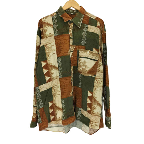 DORNBUSCH 総柄 アートデザイン ロングスリーブシャツ メンズ 42