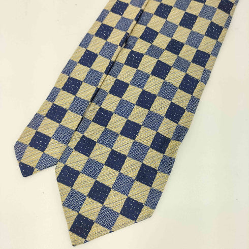 アイムプロダクトイッセイミヤケ im product ISSEY MIYAKE 80s ブロックチェック柄 シルク ネクタイ ブルー/ネイビー/グレー メンズ