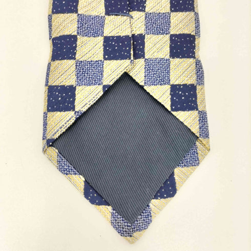 アイムプロダクトイッセイミヤケ im product ISSEY MIYAKE 80s ブロックチェック柄 シルク ネクタイ ブルー/ネイビー/グレー メンズ