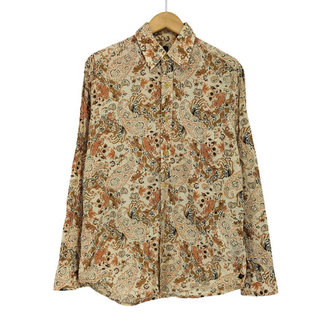 ペリーエリス PERRY ELLIS 総柄 デザイン ロングスリーブシャツ メンズ import:S