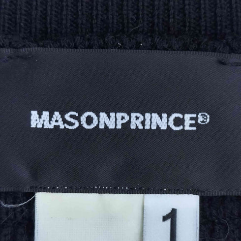 メイソンプリンス mason prince 背面ロゴパッチ サムホール ドライバーズニット メンズ 1