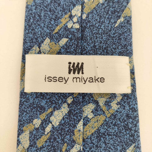 アイムイッセイミヤケ im ISSEY MIYAKE 80-90s 斜線 グラフィックデザイン シルク ネクタイ ブルー/グレー メンズ