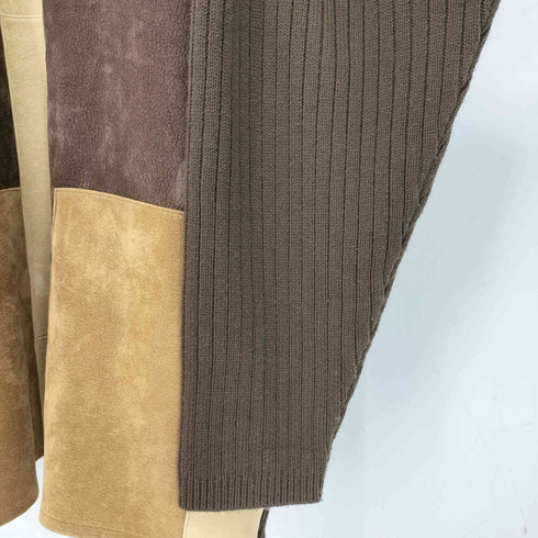 KOMAN SPORT パネルパターン スエード切替 モックネックニット メンズ import:L