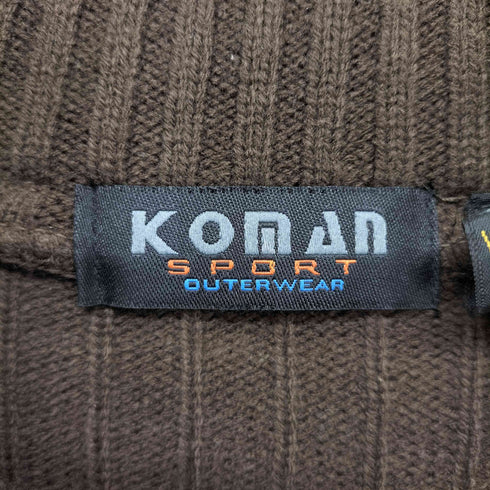 KOMAN SPORT パネルパターン スエード切替 モックネックニット メンズ import:L