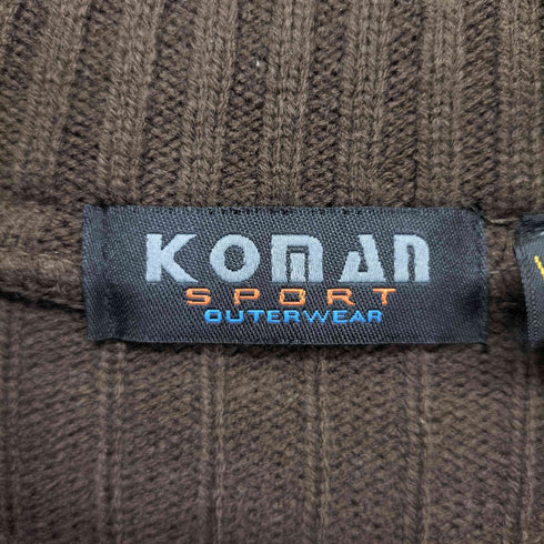 KOMAN SPORT パネルパターン スエード切替 モックネックニット メンズ import:L
