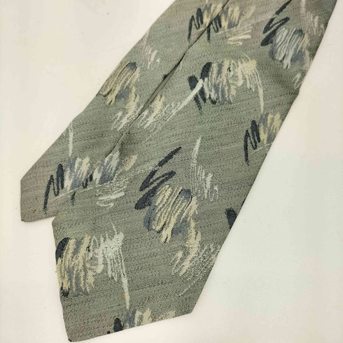 アイムイッセイミヤケ im ISSEY MIYAKE 80-90s 水墨刺繍 デザイン シルクネクタイ グレー/ブラック/ホワイト メンズ