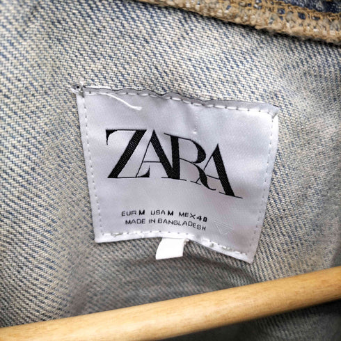 ザラ ZARA デニム プルオーバーパーカー メンズ import:M