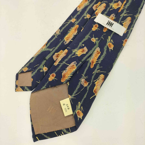 ミヤケデザインスタジオ im MIYAKE DESIGN STUDIO 80-90s メルトデザイン シルク ネクタイ ネイビー/グリーン/イエロー メンズ