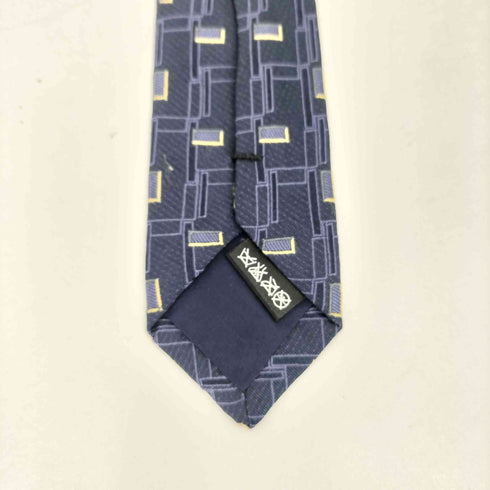 アイムプロダクトイッセイミヤケ im product ISSEY MIYAKE 80s 立体スクエアデザイン シルク ネクタイ ネイビー/イエロー メンズ