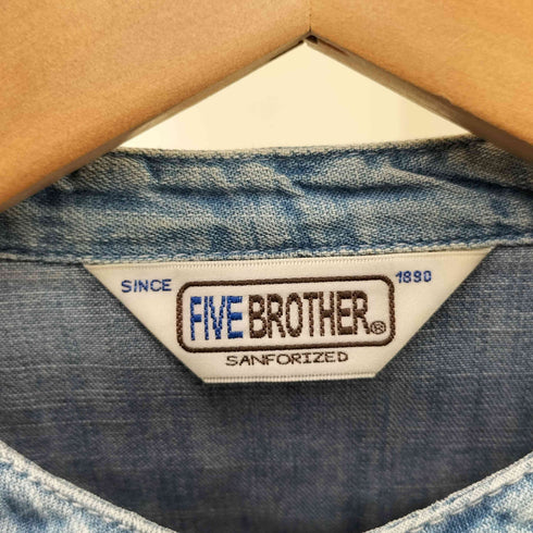 ファイブブラザー FIVE BROTHER バンドカラー ウエスタンヨーク L/Sシャツ メンズ