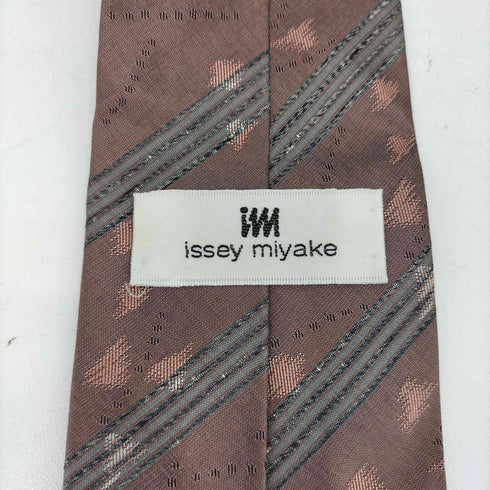 アイムイッセイミヤケ im ISSEY MIYAKE 80-90s 斜線ストライプ シルク ネクタイ ピンク/グレー メンズ