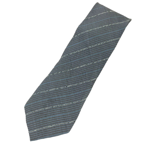 イッセイミヤケデザインスタジオ im ISSEY MIYAKE DESIGN STUDIO 80-90s 斜線シャドーストライプ シルク ネクタイ ネイビー/ホワイト/ブラック メンズ