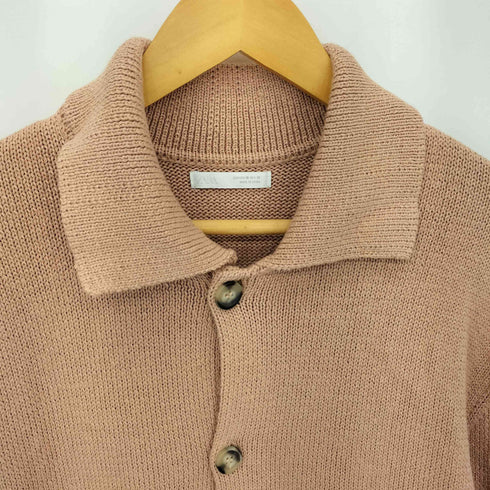 ザラ ZARA ポロカラー リプ編み コットン カーディガン メンズ import:M