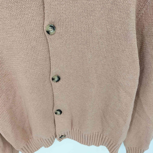 ザラ ZARA ポロカラー リプ編み コットン カーディガン メンズ import:M