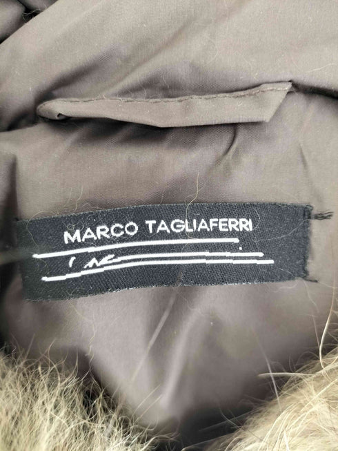 MARCO TAGLIAFERRI リアルファー付 ホワイトダックダウンジャケット メンズ 44