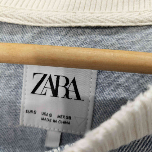 ザラ ZARA サイドジップ デニムスウェット メンズ import:S