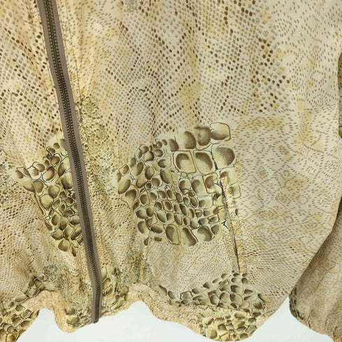 OUT BROOK パイソン柄 ジップアップ シルクジャケット メンズ L