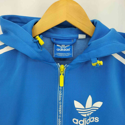 アディダス adidas ワンポイントロゴプリント ジップアップ ボンディングスウェット パーカー メンズ XS