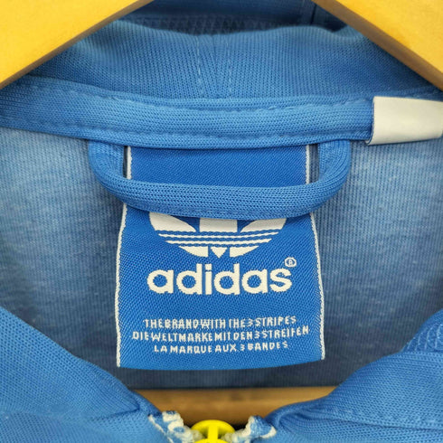 アディダス adidas ワンポイントロゴプリント ジップアップ ボンディングスウェット パーカー メンズ XS