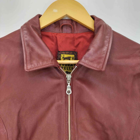 ベラペレ VERA PELLE イタリア製 レザー シングルライダースジャケット レディース EUR:46