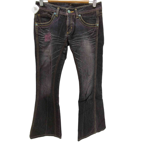 ラングラー Wrangler Y2K カラフルステッチ フレアデニムパンツ レディース JPN:M