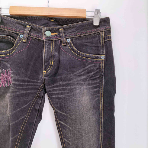 ラングラー Wrangler Y2K カラフルステッチ フレアデニムパンツ レディース JPN:M