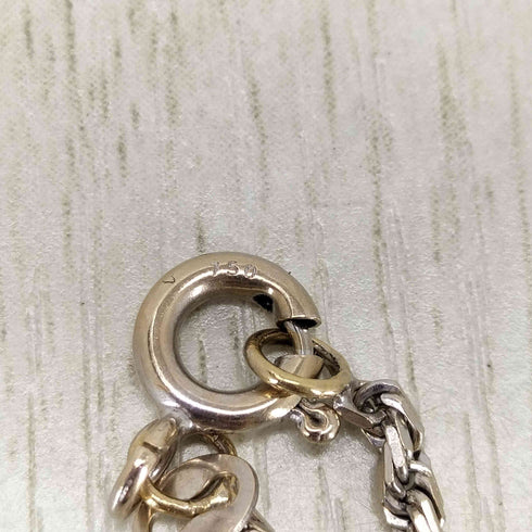 AHKAH ITALY 750刻印 ストーン装飾 ゴシッククロスネックレス メンズ