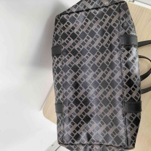 バリー BALLY 総柄 モノグラム PVC レザー トート バック レディース