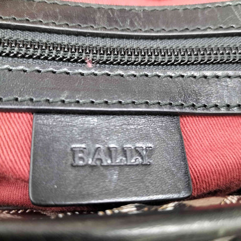 バリー BALLY 総柄 モノグラム PVC レザー トート バック レディース