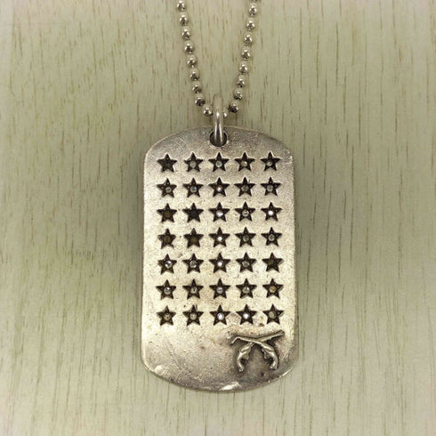 ロアー roar ストーン装飾 二丁拳銃 ドッグタグネックレス メンズ