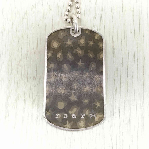 ロアー roar ストーン装飾 二丁拳銃 ドッグタグネックレス メンズ