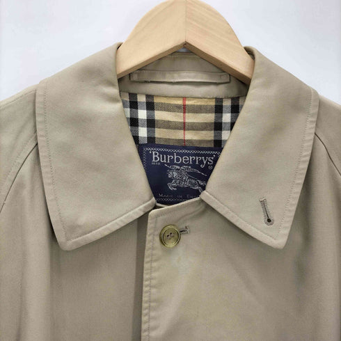 バーバリーズ BURBERRYS 80-90S 英国製 裏地ノバチェック ポリ コットン ステンカラー コート バルマカーンコート メンズ