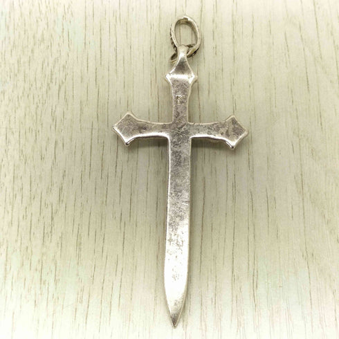 925刻印 ブレード 十字架 ラインストーンペンダントトップ メンズ
