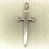 925刻印 ブレード 十字架 ラインストーンペンダントトップ メンズ