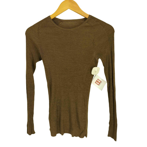 カオス Chaos 18G シルク リブニット クルーネック プルオーバー レディース FREE