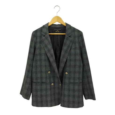 オメカシ omekashi チェック柄 ダブルテーラードジャケット レディース F