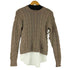 ローレンラルフローレン LAUREN RALPH LAUREN シャツレイヤードケーブル編みニット レディース import:XS